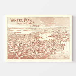 Vintage Map of Winter Park, Florida 1885
