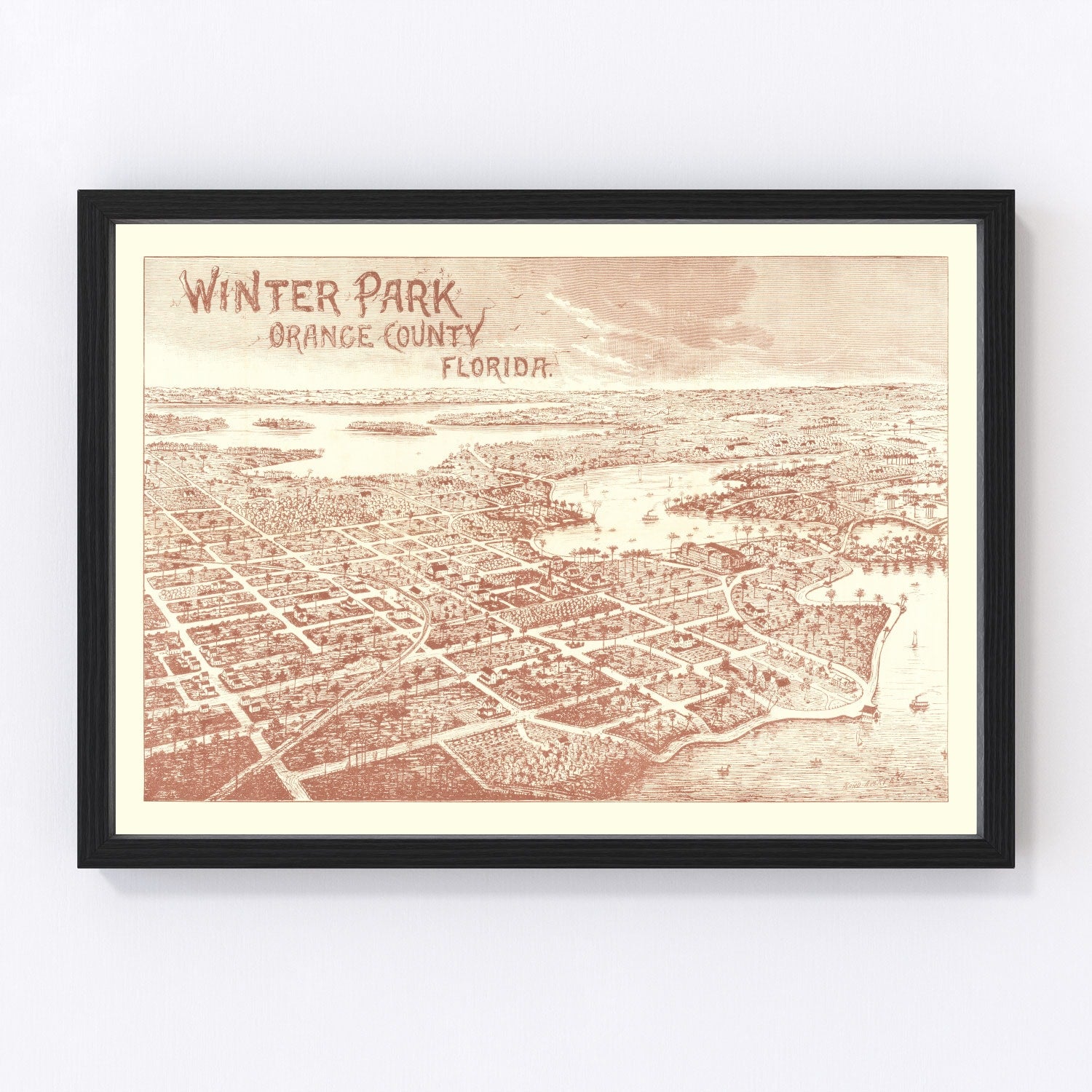 Vintage Map of Winter Park, Florida 1885