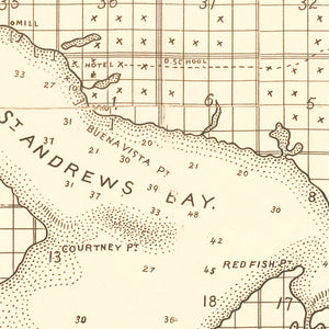 Vintage Map of Panama City, Florida 1887
