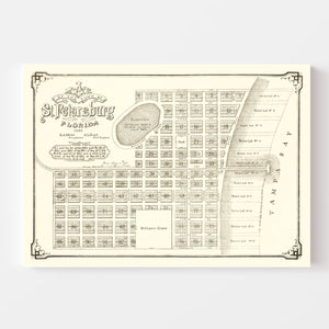 Vintage Map of St. Petersburg, Florida 1889
