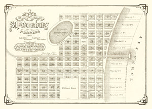 Vintage Map of St. Petersburg, Florida 1889