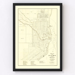 Vintage Map of Miami, Florida 1905