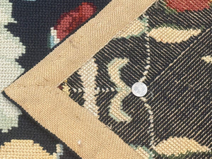 Palace Size Needlepoint Rug 12x18, Vintage Spanish Portuguese Carpet, Floral Design