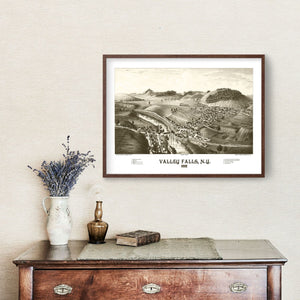 Vintage Map of Valley Falls, New York 1887