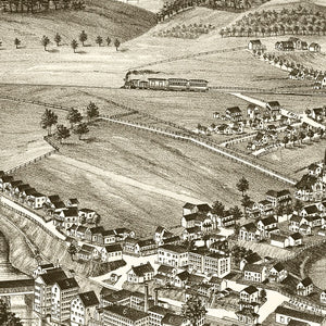 Vintage Map of Valley Falls, New York 1887