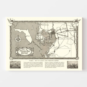 Vintage Map of Tampa, Florida 1928