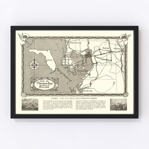 Vintage Map of Tampa, Florida 1928
