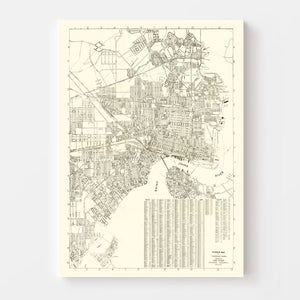 Vintage Map of Jacksonville, Florida 1929