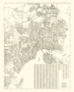 Vintage Map of Jacksonville, Florida 1929