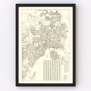 Vintage Map of Jacksonville, Florida 1929