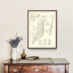 Vintage Map of Miami, Florida 1929