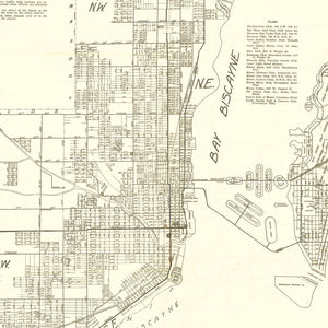 Vintage Map of Miami, Florida 1929