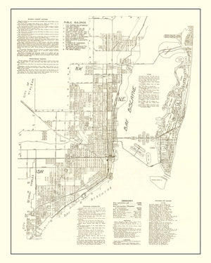 Vintage Map of Miami, Florida 1929