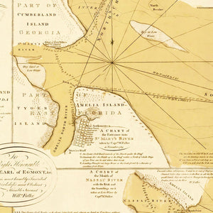 Vintage Map of Amelia Island, 1770