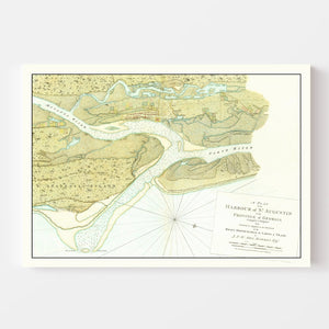 Vintage Map of St. Augustin Harbor, 1780