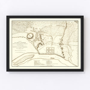 Vintage Map of the Siege of Savannah, 1794