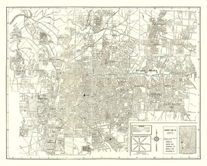 Vintage Map of Atlanta, Georgia 1947