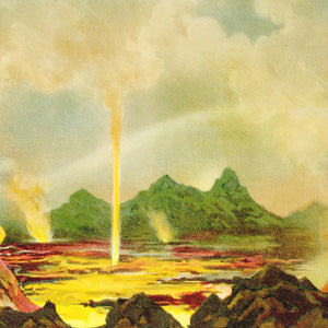 Vintage Map of Burning Lake of Kilauea, 1884