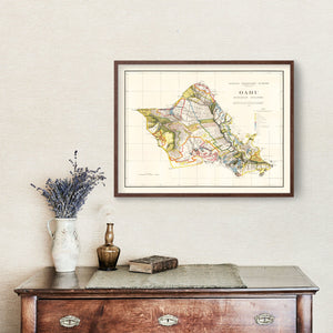 Vintage Map of Oahu, 1902