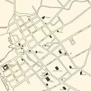 Vintage Map of Honolulu, Hawaii 1893