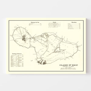 Vintage Map of Maui, 1924