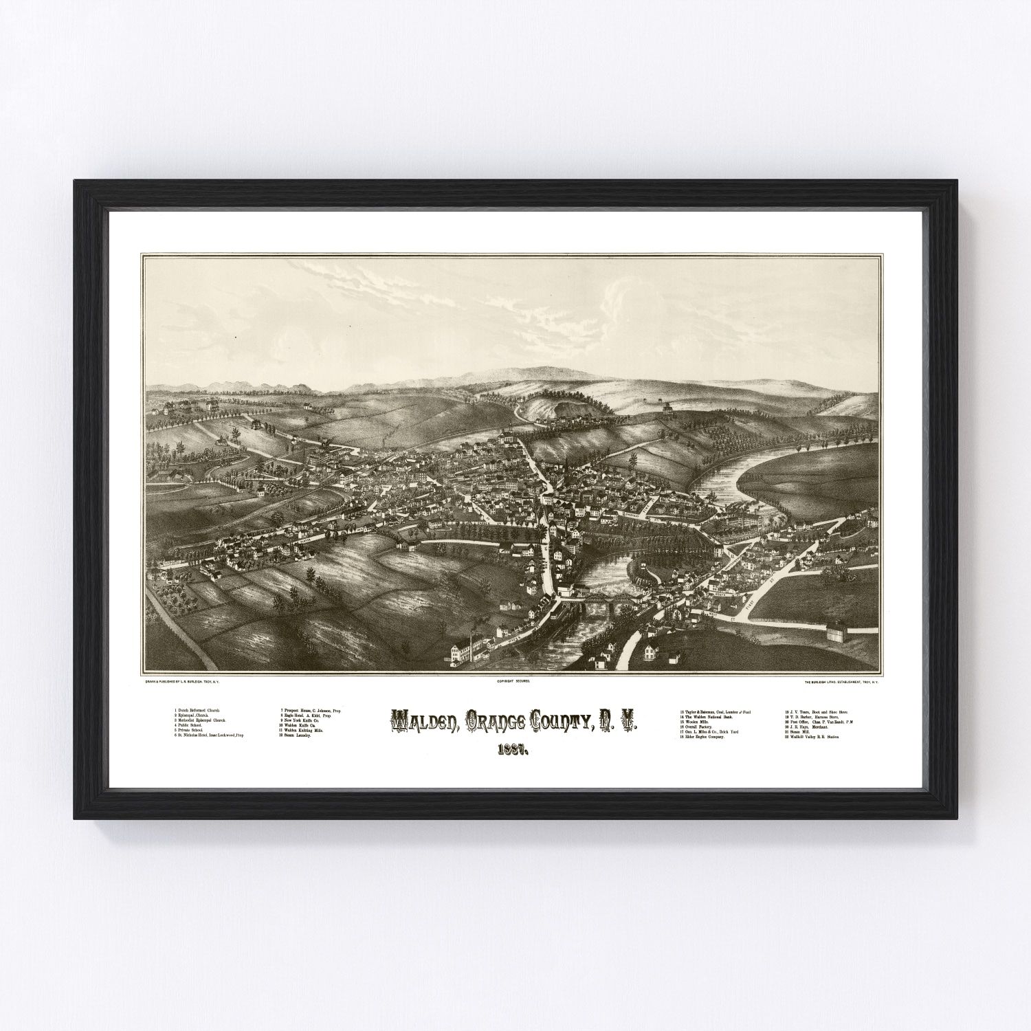 Vintage Map of Walden, New York 1887