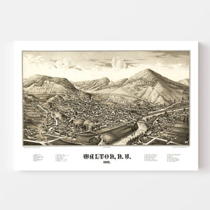 Vintage Map of Walton, New York 1887
