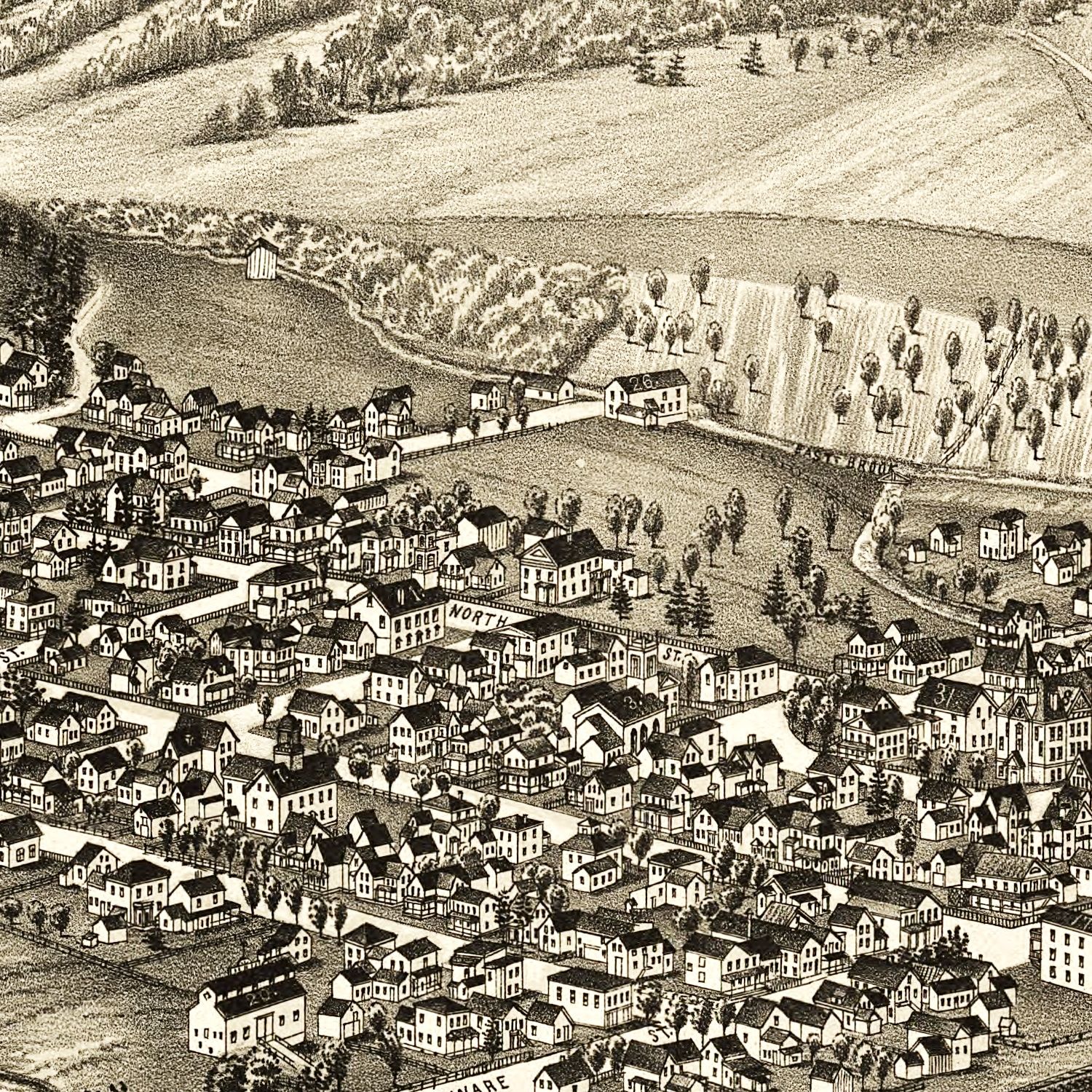 Vintage Map of Walton, New York 1887
