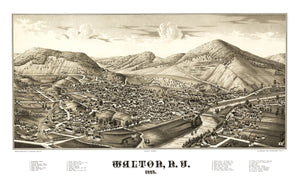 Vintage Map of Walton, New York 1887