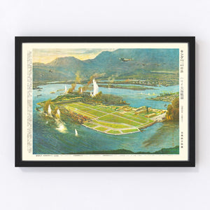 Vintage Map of the Pearl Harbor Attack, 1941