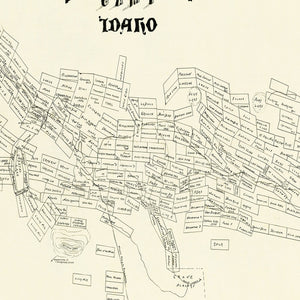 Vintage Map of Buffalo Hump Camp, 1899