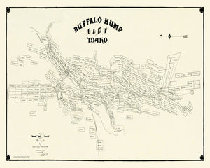Vintage Map of Buffalo Hump Camp, 1899