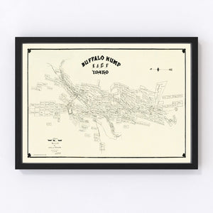 Vintage Map of Buffalo Hump Camp, 1899