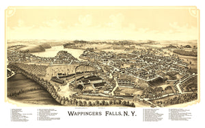 Vintage Map of Wappingers Falls, New York 1889