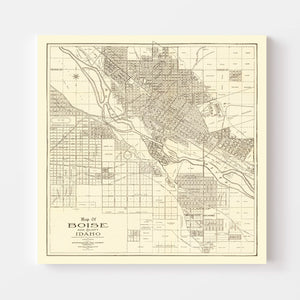 Vintage Map of Boise, Idaho 1912