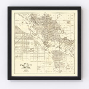 Vintage Map of Boise, Idaho 1912