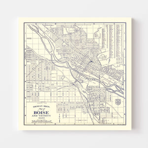 Vintage Map of Boise, Idaho 1920