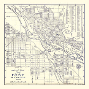Vintage Map of Boise, Idaho 1920