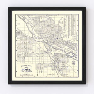 Vintage Map of Boise, Idaho 1920