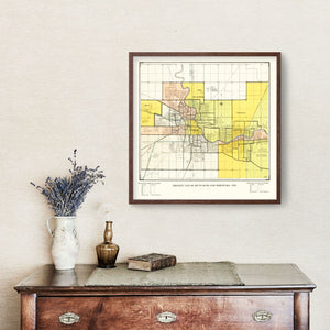 Vintage Map of South Bend, Indiana 1924