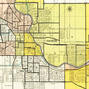 Vintage Map of South Bend, Indiana 1924