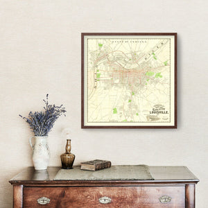 Vintage Map of Louisville, Kentucky 1906