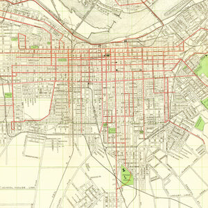 Vintage Map of Louisville, Kentucky 1906