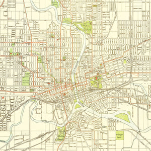 Vintage Map of Des Moines, Iowa 1920
