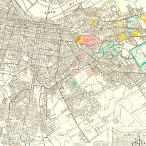 Vintage Map of Louisville, Kentucky 1943