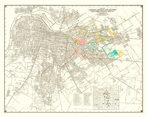 Vintage Map of Louisville, Kentucky 1943