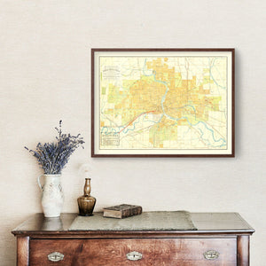 Vintage Map of Des Moines, Iowa 1910
