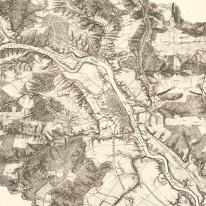 Vintage Map of Fredericksburg, 1867
