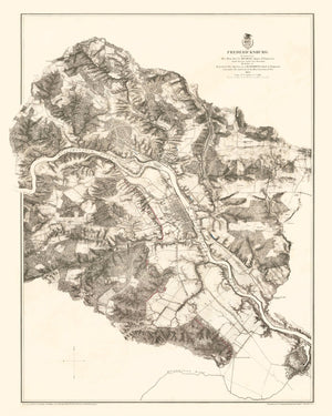 Vintage Map of Fredericksburg, 1867