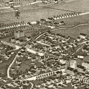 Vintage Map of Warsaw, New York 1885
